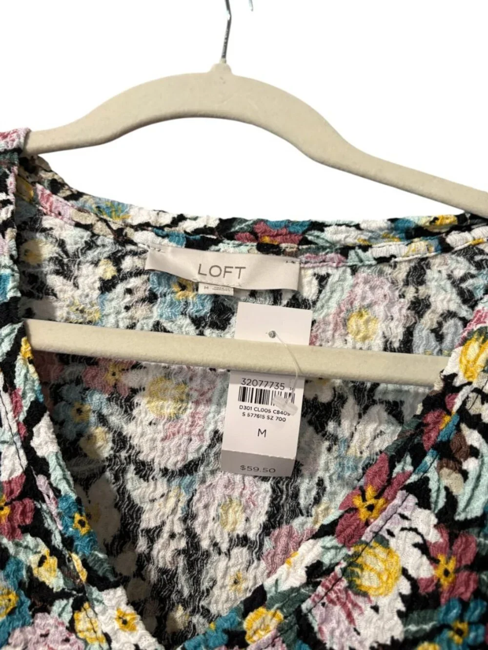 LOFT Floral Puff Sleeve Blouse